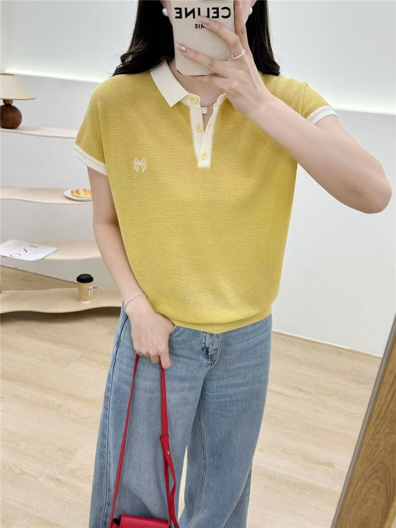 天丝莱赛尔桂花针拼色无袖PO领,女装T恤,晨旭羊绒
