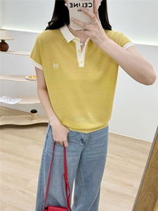 天丝莱赛尔桂花针拼色无袖PO领图片