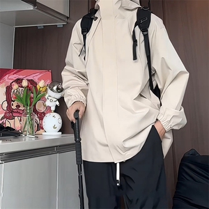 JK9082/P65秋装新款防风防水冲锋衣夹克男潮宽松大码上衣外套图片