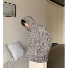 W103-P64春季新款小香风情侣连帽卫衣男休闲宽松编织外套时尚，女装短外套，电商B323A