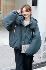 现货90绒工装羽绒服小个子超好看加厚2C206-L66-P295-K438，女装羽绒服，2C206
