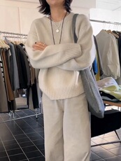 新款宽松时尚百搭羊毛羊毛衫舒适保暖上衣，女装羊毛衫，恩泰羊绒