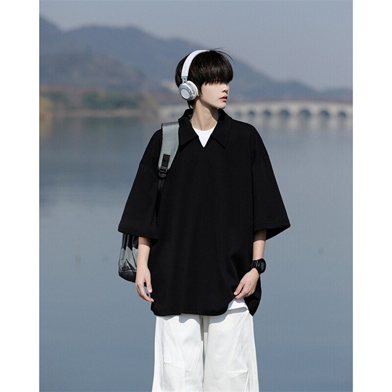 M-8XLv领冰丝短袖Polo衫特大码宽松凉感半袖翻领T恤衫DX1202/P30,男装T恤,电商B238
