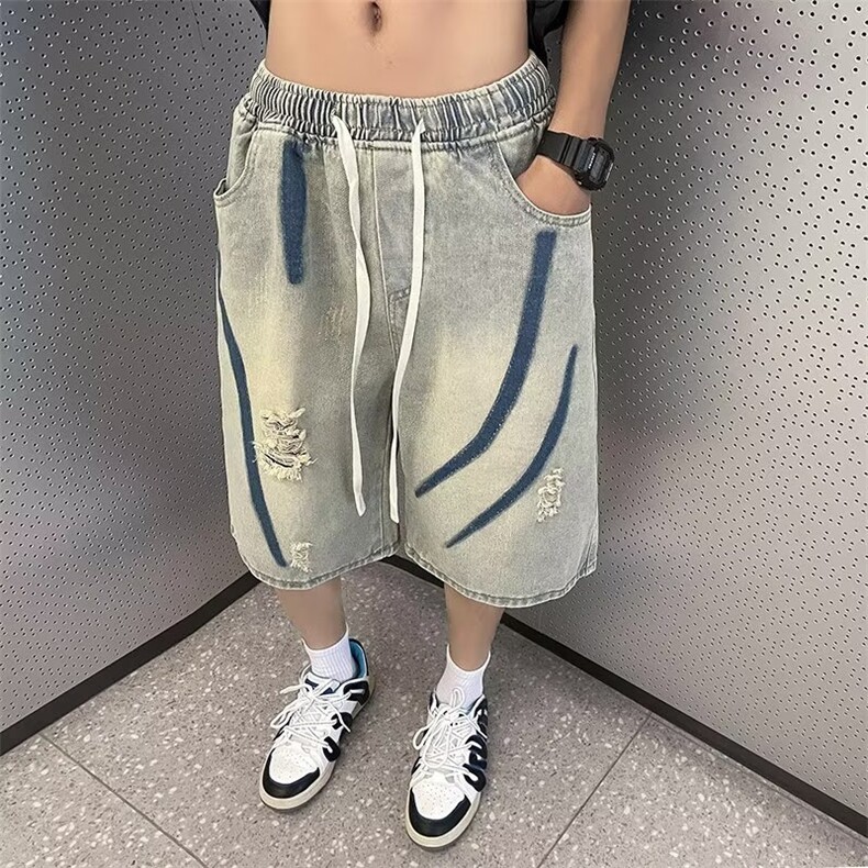 青春流行ins男直筒水洗牛仔裤 P40图片