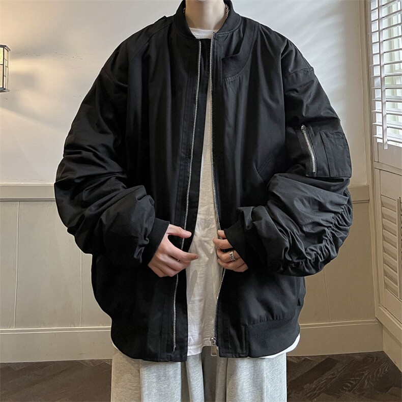 飞行员夹克男解构设计棒球领短外套男XH24-P70图片
