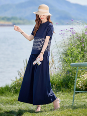 水衣源2739款重工刺绣小衫阔腿裤宽松套装女，女装套装/套裙，水衣源