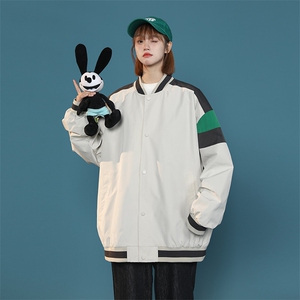 中性风小牛津上衣夹克宽松落肩拼色棒球服外套XZ214-8 JK700-P65图片