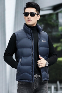 B8012钱塘2020-3时尚休闲冬季厚款简约中年男士羽绒服马甲P158图片
