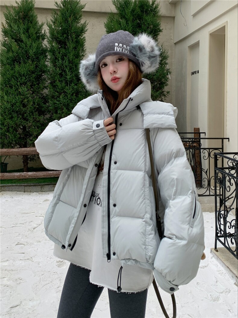 现货新款东大门加厚保暖羽绒服百搭连帽面包服女装外套,女装羽绒服,网红馆