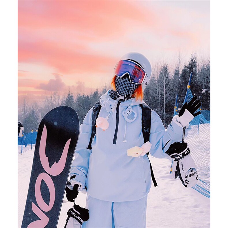2025冬季户外防风防水滑雪服套装男女同款两件套中性风TZ033-P220图片