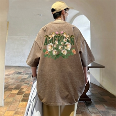 ！2024夏季新款男士潮牌水洗短袖T恤情侣半袖XT122P38，男装T恤，电商B220