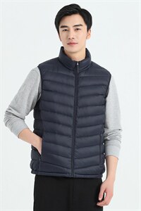 坎肩羽绒马甲2023冬季新款中年男士时尚宽松保暖打底背心爸爸上衣图片