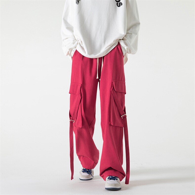 B2212023秋冬新款日系宽松大码飘带休闲工装裤LK22068-P60控78,男装休闲裤,电商B221