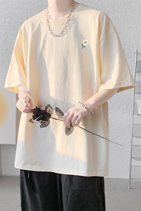 已注册/夏季新款内景清新雏菊短袖T恤男潮宽松打底衫DT00465/P25图片
