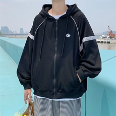 春秋hiphop痞帅开衫卫衣高街ins潮牌宽松连帽外套男W3474-P35，男装夹克，星座512-2