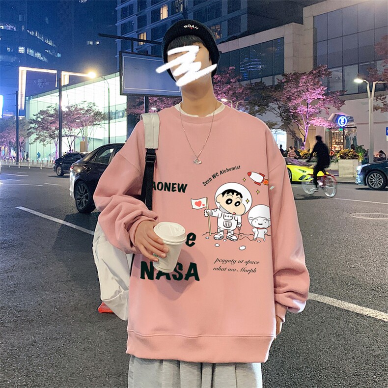 卫衣男春季美式重磅潮牌潮流宽松圆领上衣oversize大码长袖打底衫,男装卫衣,电商B371