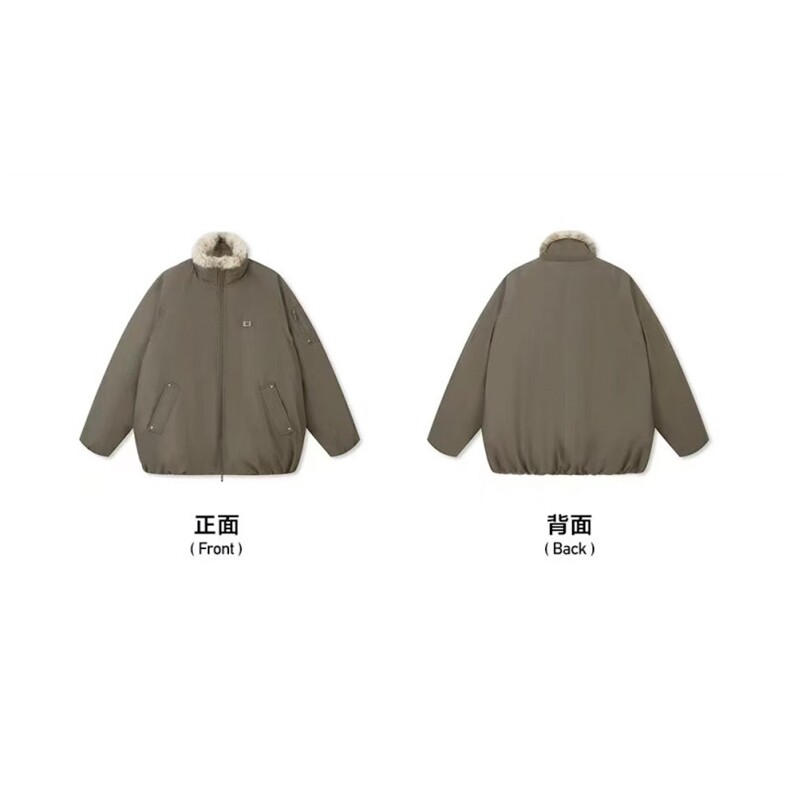 网图拼接毛边立领派克棉服宽松冬季保暖棉衣P95,男装棉衣,电商D205