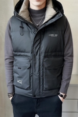 短款连帽羽绒马甲男休闲日系面包服保暖外套马甲背心M6093-P130，男装背心/马甲，电商A237