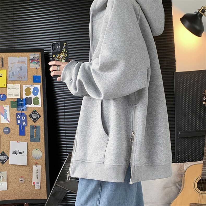 23年秋季新款420克重磅抖音品质开衫卫衣侧开拉链KS2388-P75控108,男装卫衣,电商A036A