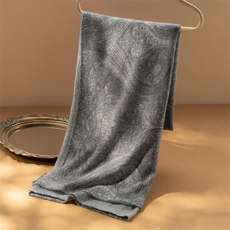 女士古典印花围巾披肩，披肩，江帆羊绒