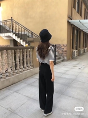 条纹短袖T恤女2025夏季新款圆领百搭显瘦上衣，女装T恤，沐策羊绒