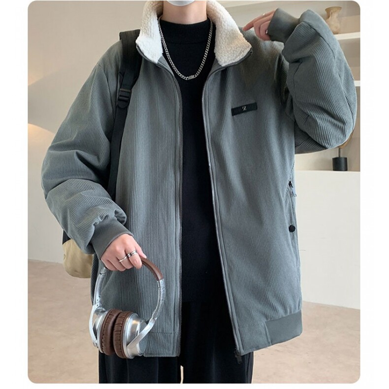 外套男2025冬季新款美式工装棉服复古底特律翻领外套,男装棉衣,星座506A