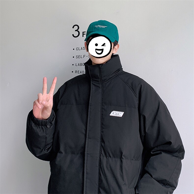 新款男百搭设计感纯色情侣港风棉衣M065-P90控148,男装棉衣,星座717