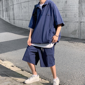 夏季t恤套装男休闲短袖短裤两件套搭配一套衣服帅气TZ033-P55图片
