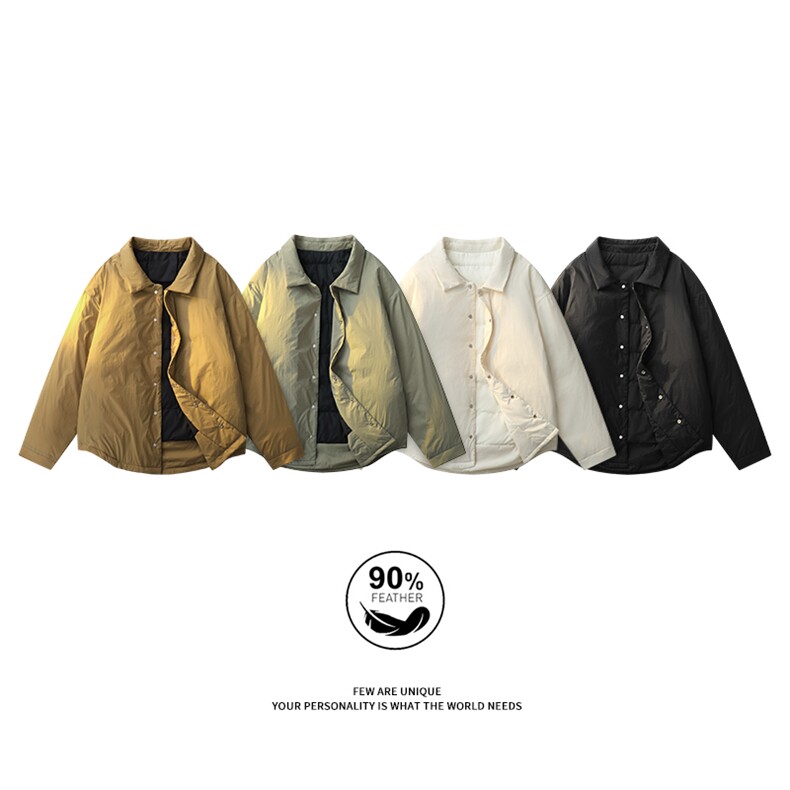 冬季新款羽绒服韩系休闲设计感宽松翻领外套D2650-TP145218,男装羽绒服,电商A102