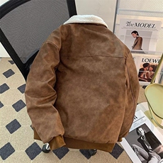 皮毛一体外套男士韩版潮流高街帅气百搭2024冬季ins棉衣MF335-P88，男装棉衣，星座412-3