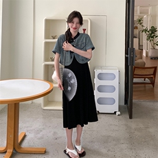【档口现货】2024年夏季休闲新款牛仔连衣裙两件套266-p135-k185，女装套装/套裙，多米2-075