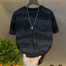夏季新款破洞满天星半袖圆领t恤男士休闲时尚短袖上衣T116，男装T恤，星座1116A（原606A-3）