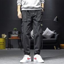 2021春季新款休闲工装裤宽松港风大码束脚裤哈伦九分裤K822-P55，男装休闲裤，电商A009A（原A058A）