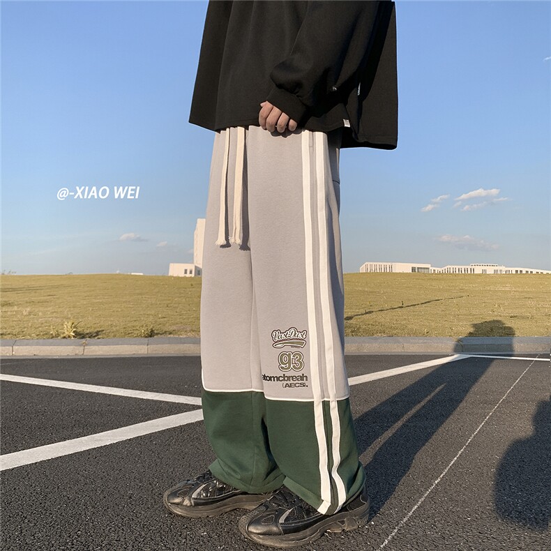 秋装新款卫裤宽松长裤条纹运动裤D329-QM515-P55-控78,男装休闲裤,电商D329