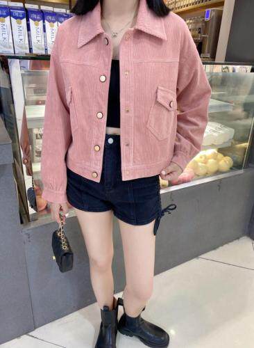 【现货】秋季新款洋气条绒小夹克，其它，蓝典