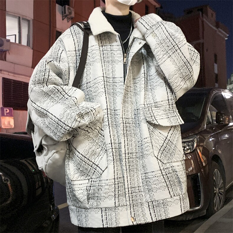 羊羔毛棉服男2025冬季新款休闲外套潮牌棉衣棉袄M199P120控158，男装棉衣，电商A157