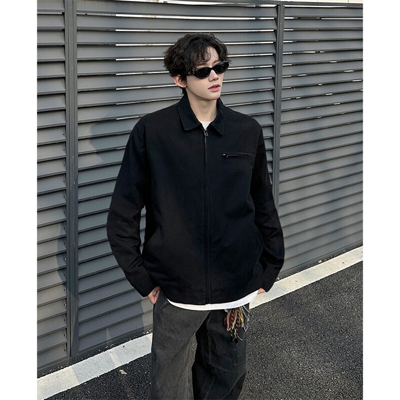 8XL-M春季水洗帆布短款夹克男生vintage美式复古工装外套JK003P98，男装夹克，电商B312