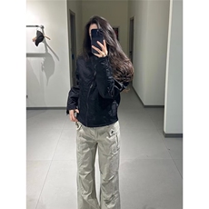 棒球服外套女短款2025春季新款时尚印花高级缎面显瘦上衣休闲夹克，男装夹克，星座506A