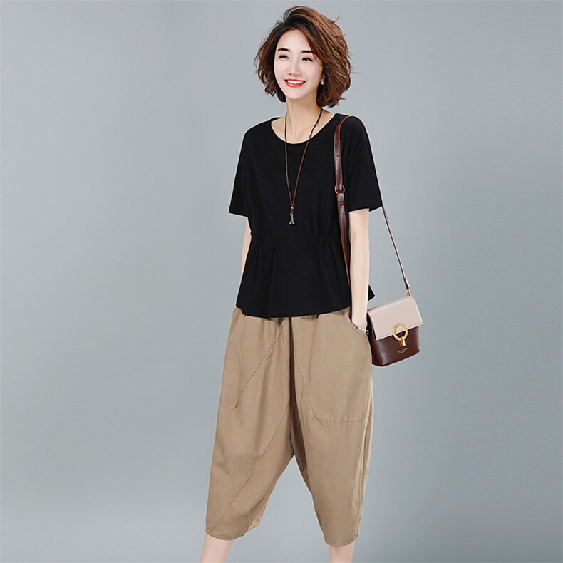 2023年夏季新款潮韩版时尚休闲套装女宽松显瘦两件套装裤子女洋气,女装套装/套裙,简韵佳