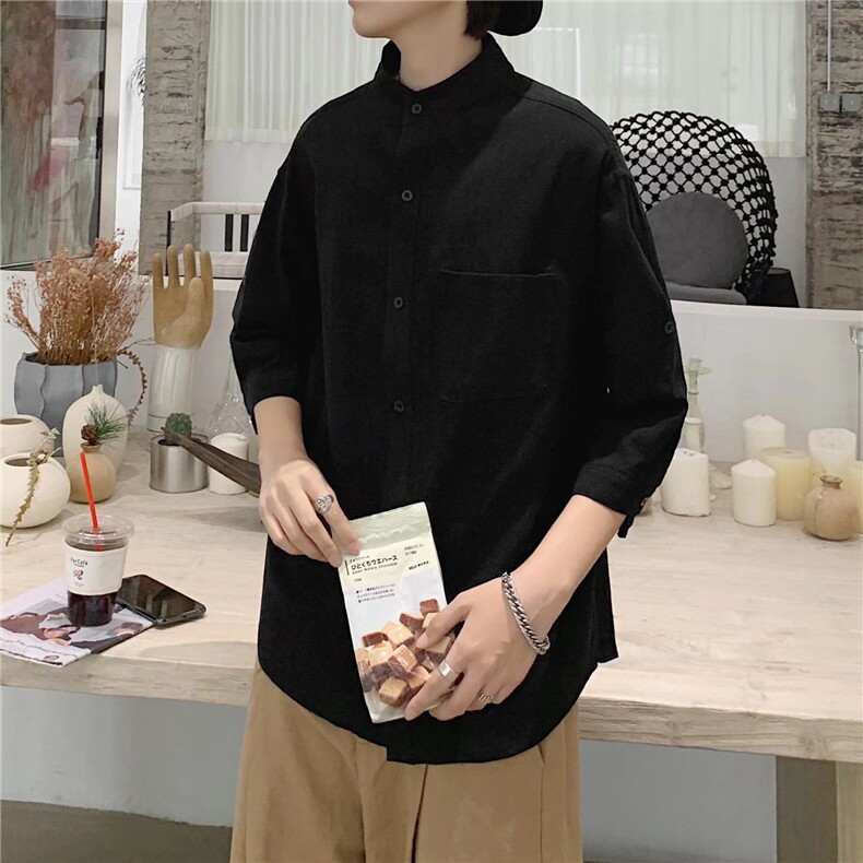 2025衬衫男士夏季薄款冰丝衬衣男生上衣服潮牌流休闲外套,男装衬衫,星座715-4