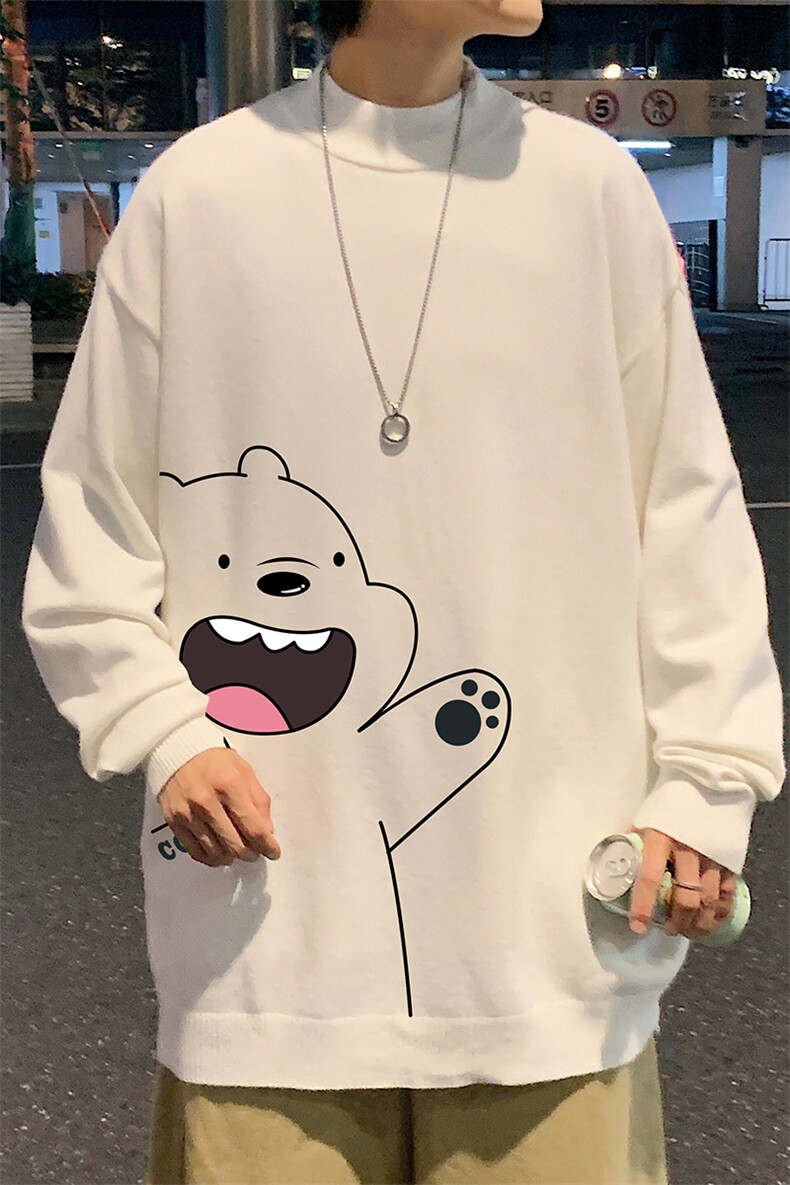 M18131-P45加绒款-P65半高领毛衣男士大码针织衫男毛线衣男,男装针织衫/毛衣,电商A040