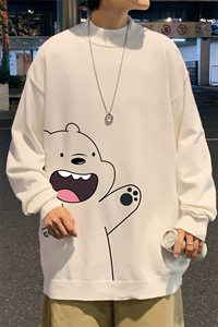 M18131-P45 加绒款-P65半高领毛衣男士大码针织衫男毛线衣男图片