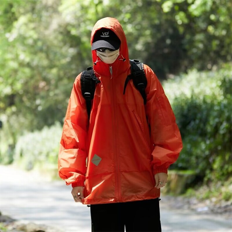 户外休闲防晒服男女防紫外线UPF50+轻薄透气工装连帽外套~F6-p45，男装防晒衣，星座601-2