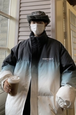 主推港风渐变色情侣装男装棉衣宽松棉服冬装加厚外套G1036P128，男装棉衣，电商A339