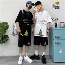 夏季短袖休闲潮牌潮流2023新款运动套装男潮搭配A161-2-TZ07-P50，男装休闲套装，电商A161-2