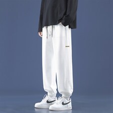 潮流时尚华夫格加绒加厚美式垂顺卫裤子K955-特批-32加绒-42，男装休闲裤，星座718-1
