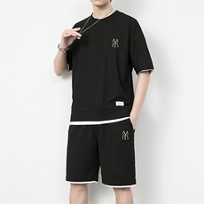 7538-P55夏季华夫格短袖T恤套装男士，男装T恤，电商D310B-1