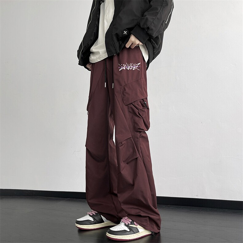秋冬中性风美式高街坠感裤子男宽松长阔腿裤-A1013TP55加绒TP65,男装卫衣,电商B241