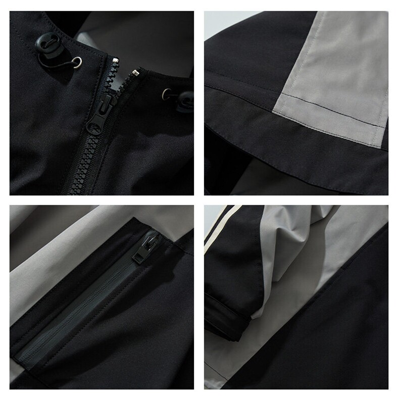 美式复古拼色潮牌休闲百搭情侣宽松运动服夹克外套HY397P95控138,男装夹克,电商A140（原A102B-1）