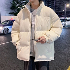 冬季加绒加厚立领大码棉衣青少年男女纯色休闲棉服外套6223-P100，男装棉衣，电商A441-1